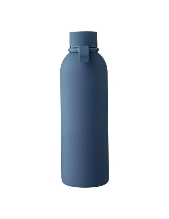 Gourde double paroi de 500 ml en acier inoxydable recyclé Sena Matières : acier inoxydable Couleurs : bleu accessoire événementi