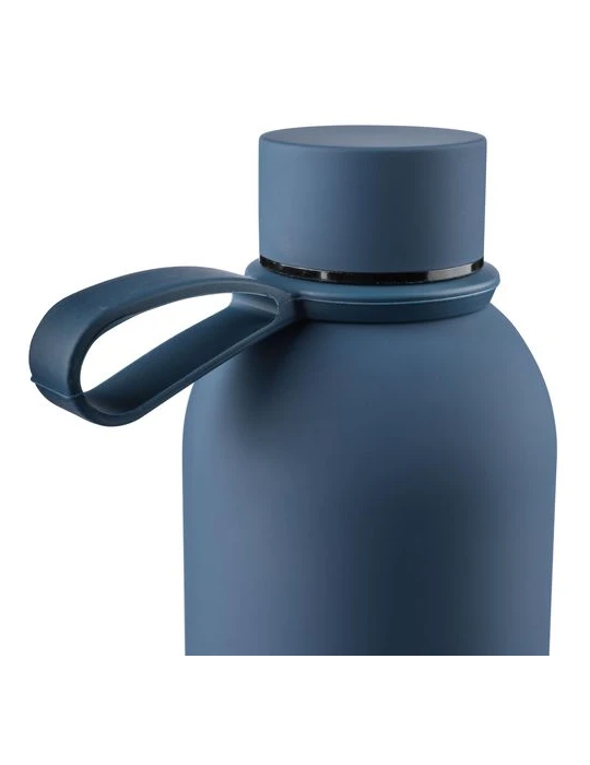Gourde double paroi de 500 ml en acier inoxydable recyclé Sena Matières : acier inoxydable Couleurs : bleu cadeau affaires éléga