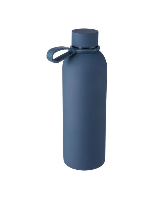 Gourde double paroi de 500 ml en acier inoxydable recyclé Sena Matières : acier inoxydable Couleurs : bleu cadeau entreprise pas