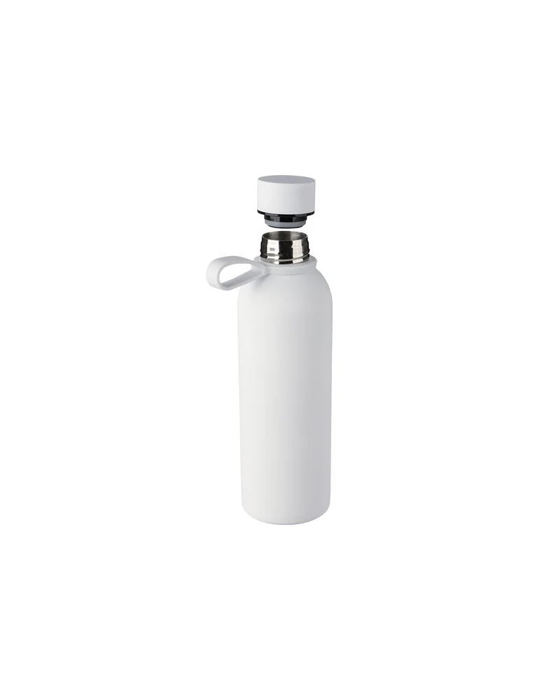 Gourde double paroi de 500 ml en acier inoxydable recyclé Sena Matières : acier inoxydable Couleurs : bleu marquage laser ultra 