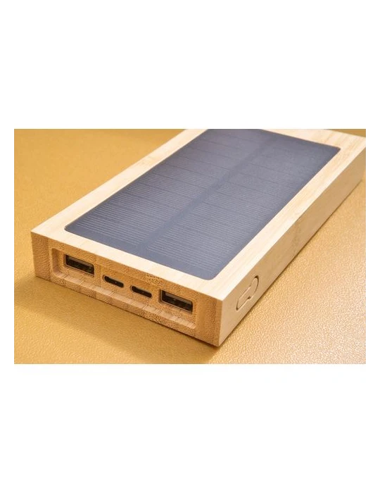 Power bank solaire en bambou Elz