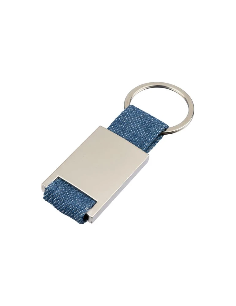 Porte-clés en denim Ori Matières : métal Couleurs : bleu goodies publicitaire événementiel
