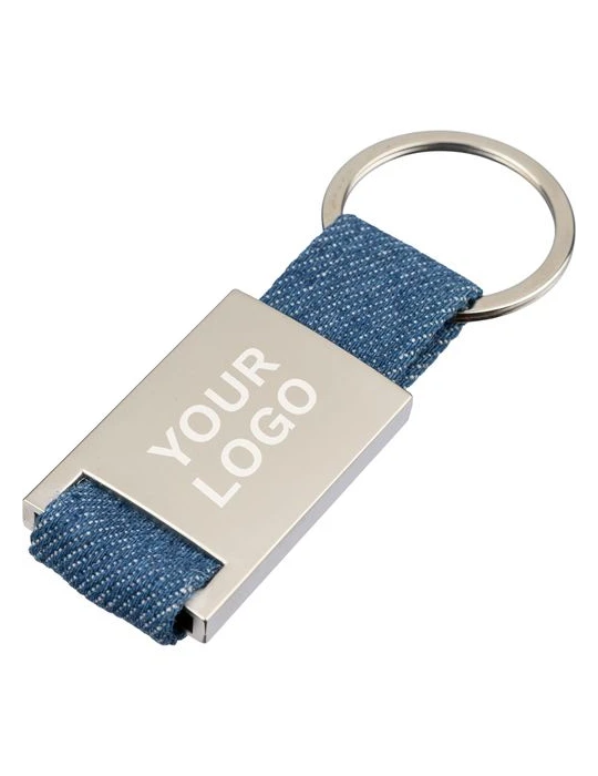 Porte-clés en denim Ori Matières : métal Couleurs : bleu impression haute définition