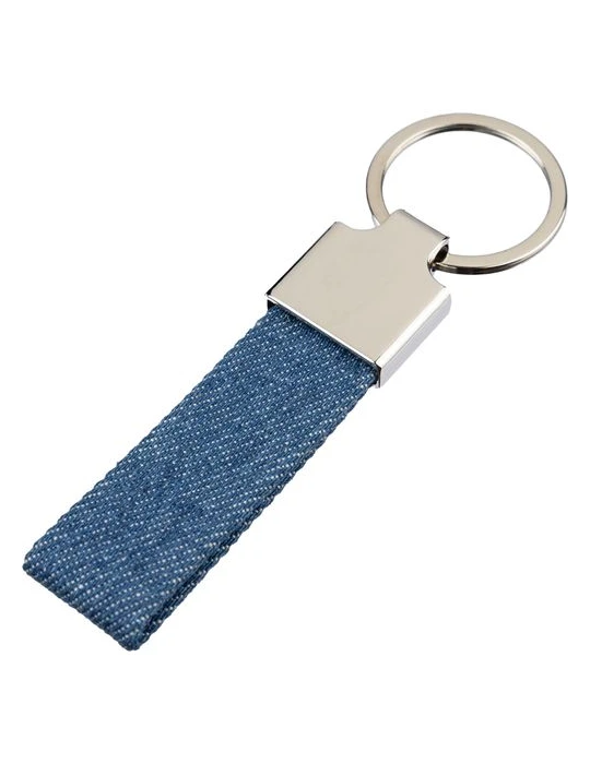 Porte-clés en denim Enzi Matières : métal Couleurs : bleu impression haute définition