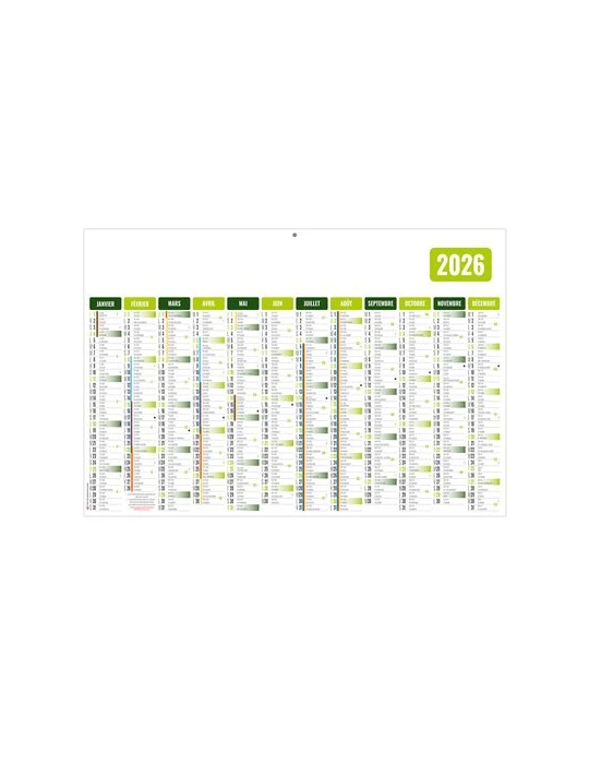 BASECO BLEU 2026 - STANDARD 550 x 345 mm - LEGER 400G - SANS MARQUAGE - 1 TROU EN TETE Couleurs : vert livraison express 24h 48h