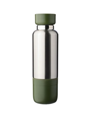 Gourde double paroi de 500 ml en acier inoxydable Zev Matières : polyester Couleurs : vert