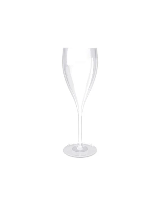 FLUTE CHAMPAGNE EN PLASTIQUE REUTILISABLE (SAN) 16 cI RAS BORD Couleurs : transparent Matières : Styrène acrylonitrile (SAN) imp