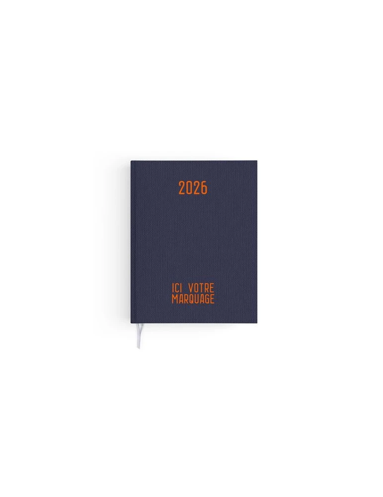 AGENDA EMBOITE TOILE 2026 - MINI 90 x 165 mm - COUVERTURE ARDOISE - SANS MARQUAGE
