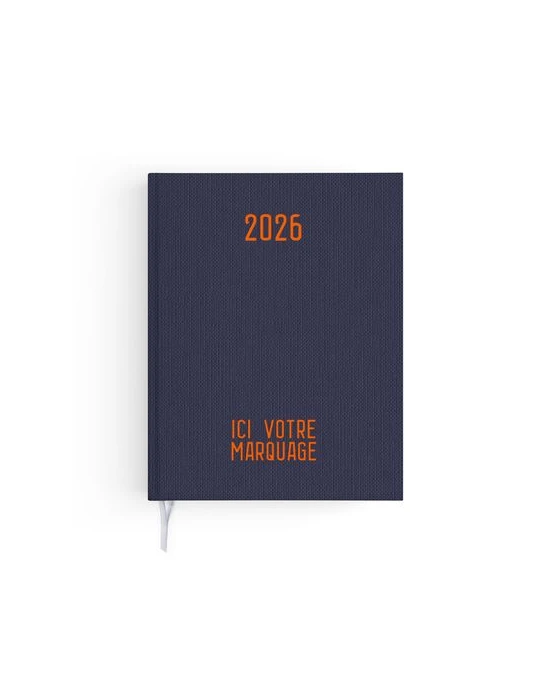AGENDA EMBOITE TOILE 2026 - MINI 90 x 165 mm - COUVERTURE ARDOISE - SANS MARQUAGE