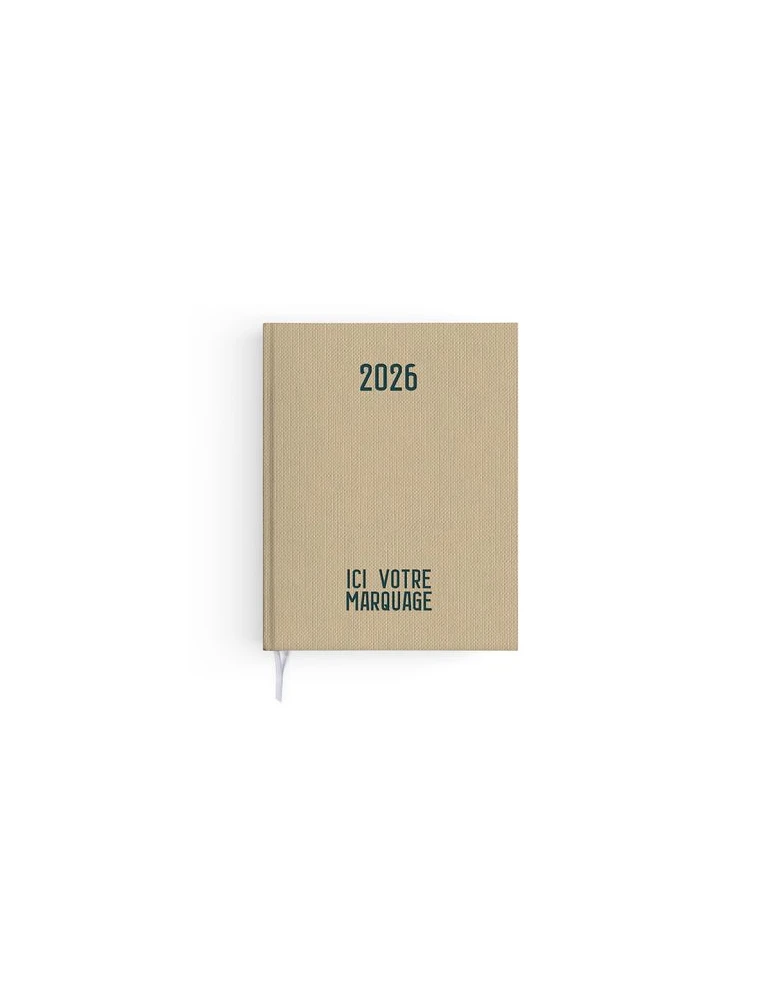 AGENDA EMBOITE TOILE 2026 - MINI 90 x 165 mm - COUVERTURE ARDOISE - SANS MARQUAGE