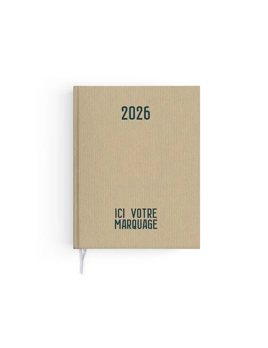 AGENDA EMBOITE TOILE 2026 - MINI 90 x 165 mm - COUVERTURE ARDOISE - SANS MARQUAGE