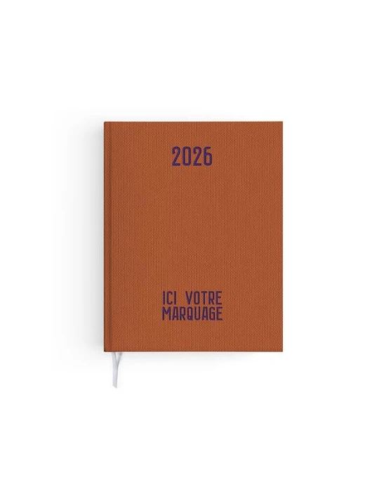 AGENDA EMBOITE TOILE 2026 - MINI 90 x 165 mm - COUVERTURE ARDOISE - SANS MARQUAGE