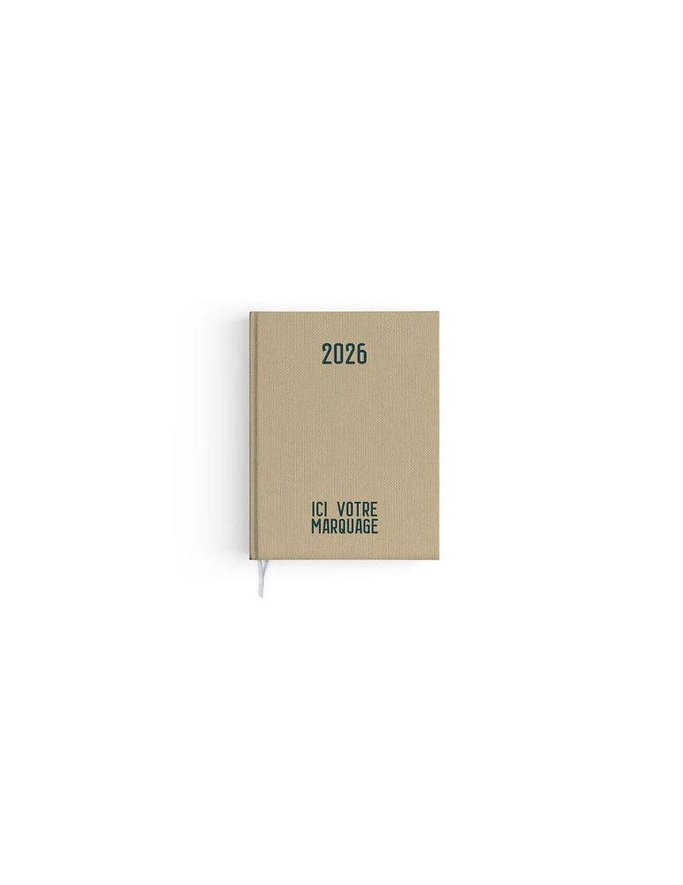 AGENDA EMBOITE TOILE 2026 - MINI 90 x 165 mm - COUVERTURE ARDOISE - SANS MARQUAGE