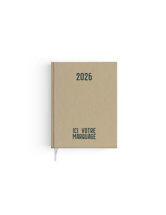 AGENDA EMBOITE TOILE 2026 - MINI 90 x 165 mm - COUVERTURE ARDOISE - SANS MARQUAGE