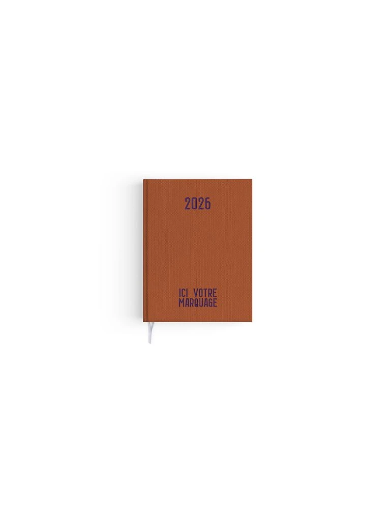 AGENDA EMBOITE TOILE 2026 - MINI 90 x 165 mm - COUVERTURE ARDOISE - SANS MARQUAGE