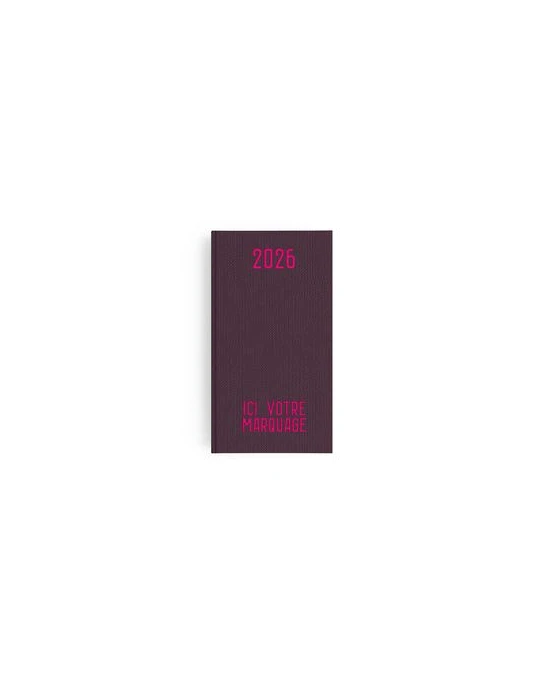 AGENDA EMBOITE TOILE 2026 - MINI 90 x 165 mm - COUVERTURE ARDOISE - SANS MARQUAGE