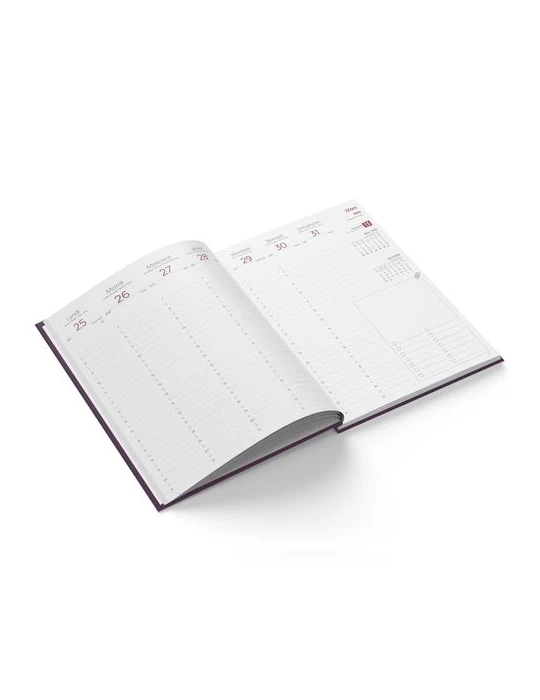 AGENDA EMBOITE TOILE 2026 - MINI 90 x 165 mm - COUVERTURE ARDOISE - SANS MARQUAGE