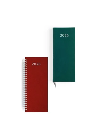 AGENDA DE CAISSE 2026 - DOS CARRE COUSU COLLE EMBOITE - 137 x 335 mm - COUVERTURE BORDEAUX - TRANSFERT A CHAUD