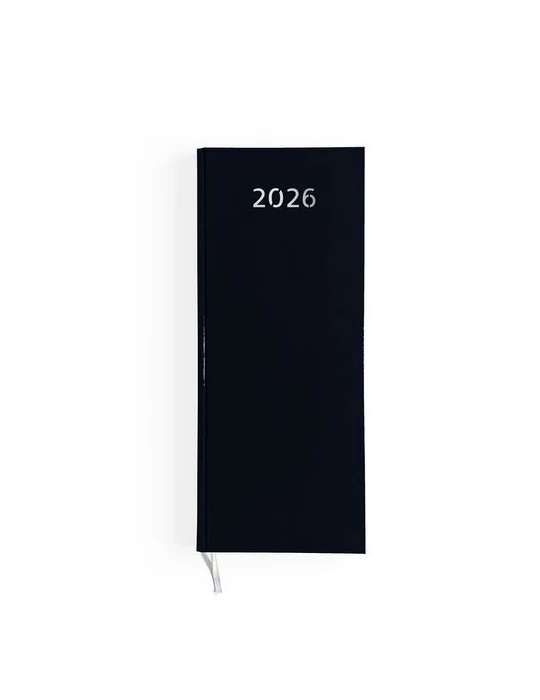 AGENDA DE CAISSE 2026 - DOS CARRE COUSU COLLE EMBOITE - 137 x 335 mm - COUVERTURE BORDEAUX - TRANSFERT A CHAUD