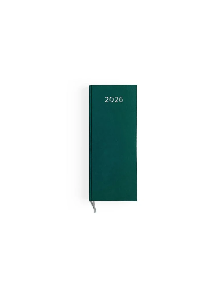 AGENDA DE CAISSE 2026 - DOS CARRE COUSU COLLE EMBOITE - 137 x 335 mm - COUVERTURE BORDEAUX - TRANSFERT A CHAUD