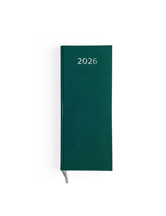 AGENDA DE CAISSE 2026 - DOS CARRE COUSU COLLE EMBOITE - 137 x 335 mm - COUVERTURE BORDEAUX - TRANSFERT A CHAUD
