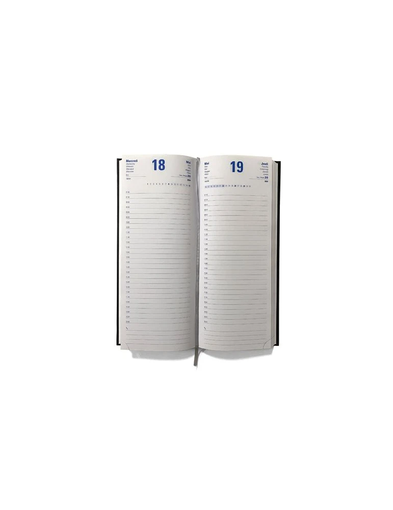 AGENDA DE CAISSE 2026 - DOS CARRE COUSU COLLE EMBOITE - 137 x 335 mm - COUVERTURE BORDEAUX - TRANSFERT A CHAUD