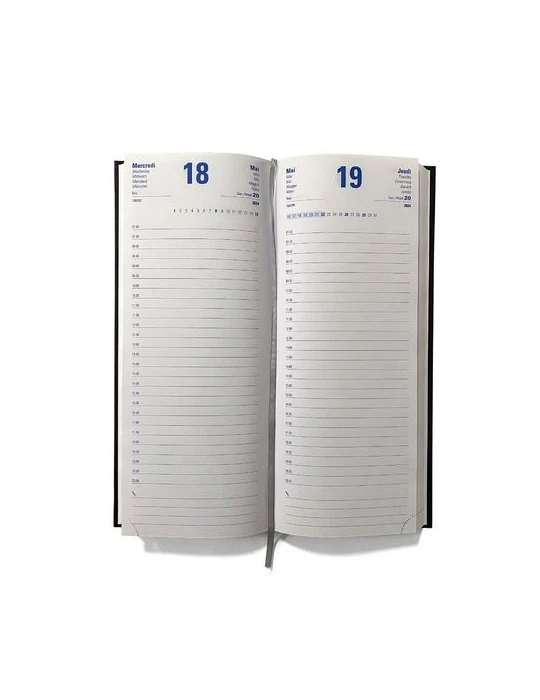 AGENDA DE CAISSE 2026 - DOS CARRE COUSU COLLE EMBOITE - 137 x 335 mm - COUVERTURE BORDEAUX - TRANSFERT A CHAUD