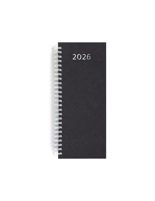 AGENDA DE CAISSE 2026 - DOS CARRE COUSU COLLE EMBOITE - 137 x 335 mm - COUVERTURE BORDEAUX - TRANSFERT A CHAUD