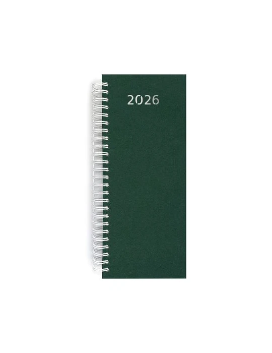 AGENDA DE CAISSE 2026 - DOS CARRE COUSU COLLE EMBOITE - 137 x 335 mm - COUVERTURE BORDEAUX - TRANSFERT A CHAUD