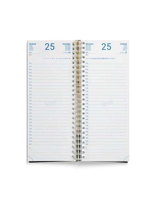AGENDA DE CAISSE 2026 - DOS CARRE COUSU COLLE EMBOITE - 137 x 335 mm - COUVERTURE BORDEAUX - TRANSFERT A CHAUD