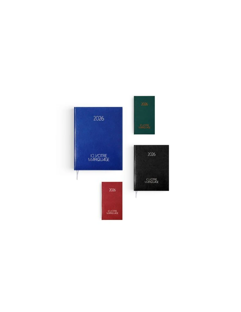 AGENDA EMBOITE PARIS 2026 - MINI 90 x 165 mm - COUVERTURE NOIRE - SANS MARQUAGE