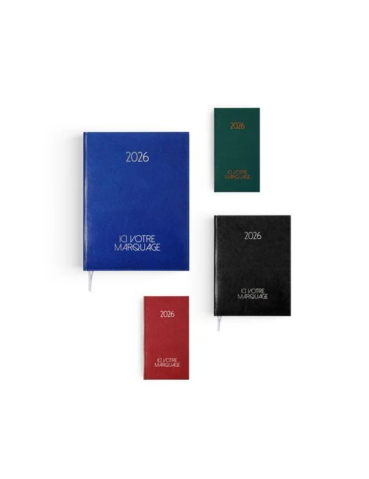 AGENDA EMBOITE PARIS 2026 - MINI 90 x 165 mm - COUVERTURE NOIRE - SANS MARQUAGE