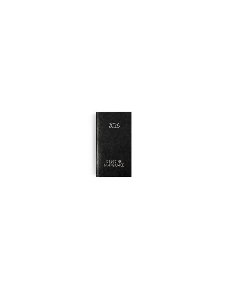 AGENDA EMBOITE PARIS 2026 - MINI 90 x 165 mm - COUVERTURE NOIRE - SANS MARQUAGE