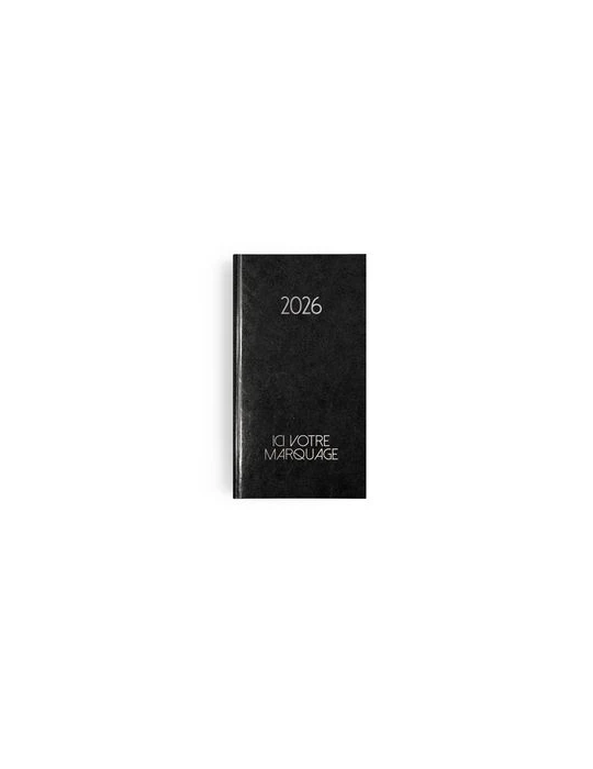 AGENDA EMBOITE PARIS 2026 - MINI 90 x 165 mm - COUVERTURE NOIRE - SANS MARQUAGE