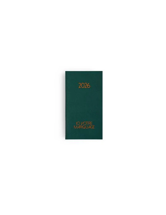 AGENDA EMBOITE PARIS 2026 - MINI 90 x 165 mm - COUVERTURE NOIRE - SANS MARQUAGE