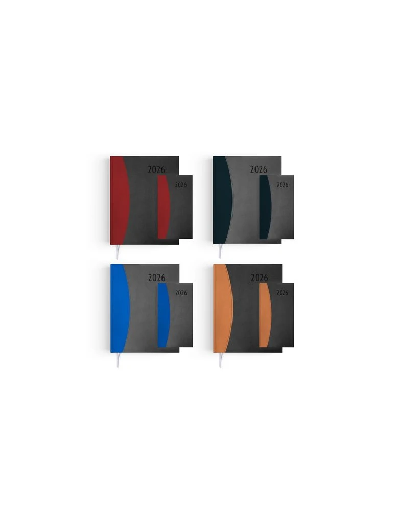 AGENDA EMBOITE PRESTIGE 2026 - MINI 90 x 165 mm - COUVERTURE ANTHRACITE - SANS MARQUAGE