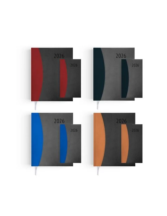 AGENDA EMBOITE PRESTIGE 2026 - MINI 90 x 165 mm - COUVERTURE ANTHRACITE - SANS MARQUAGE