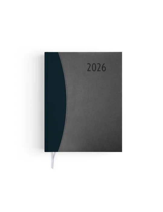AGENDA EMBOITE PRESTIGE 2026 - MINI 90 x 165 mm - COUVERTURE ANTHRACITE - SANS MARQUAGE