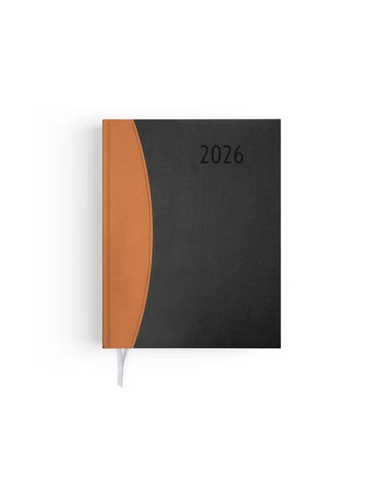 AGENDA EMBOITE PRESTIGE 2026 - MINI 90 x 165 mm - COUVERTURE ANTHRACITE - SANS MARQUAGE