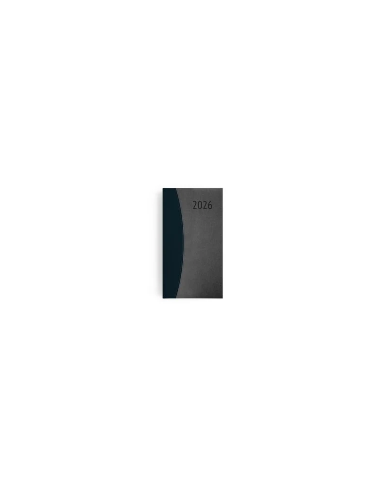 AGENDA EMBOITE PRESTIGE 2026 - MINI 90 x 165 mm - COUVERTURE ANTHRACITE - SANS MARQUAGE