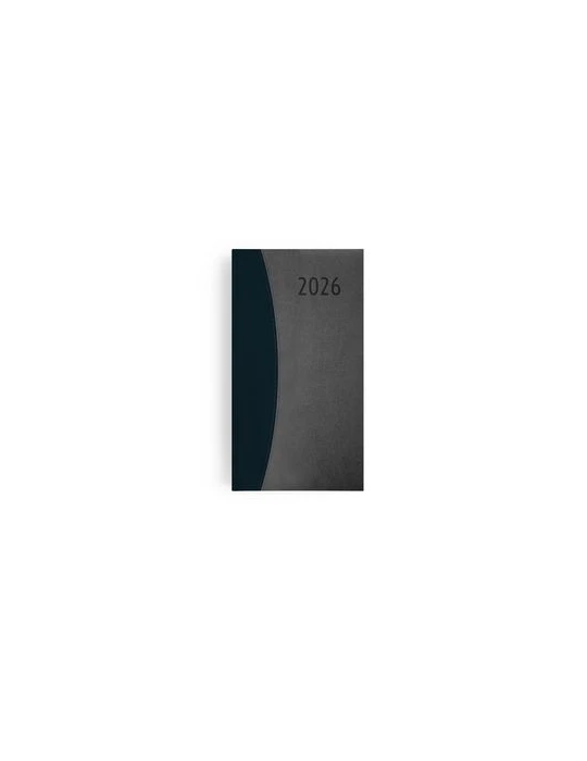 AGENDA EMBOITE PRESTIGE 2026 - MINI 90 x 165 mm - COUVERTURE ANTHRACITE - SANS MARQUAGE