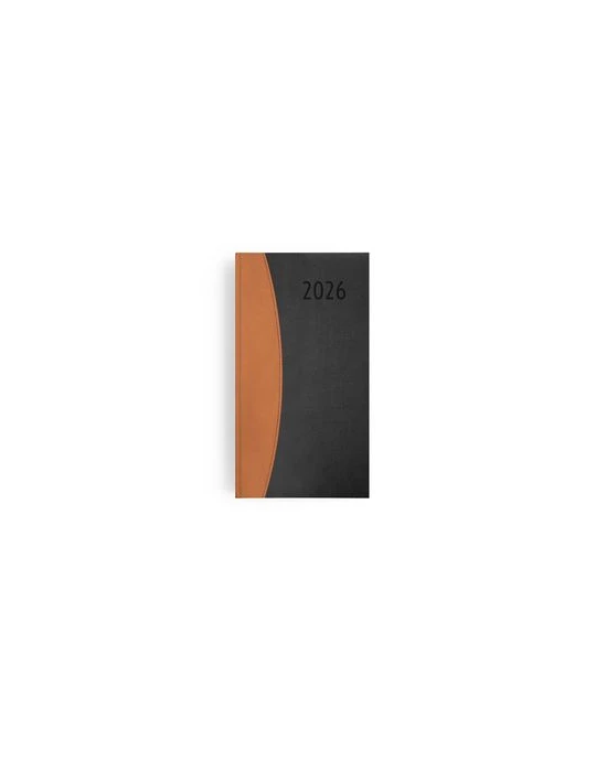 AGENDA EMBOITE PRESTIGE 2026 - MINI 90 x 165 mm - COUVERTURE ANTHRACITE - SANS MARQUAGE