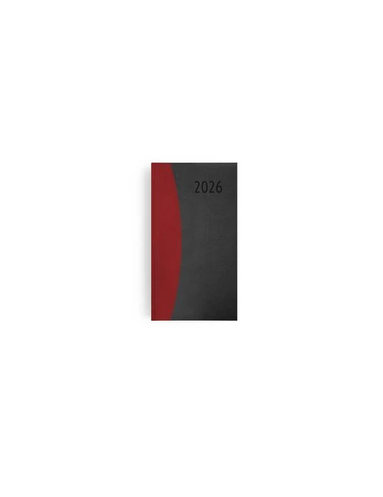 AGENDA EMBOITE PRESTIGE 2026 - MINI 90 x 165 mm - COUVERTURE ANTHRACITE - SANS MARQUAGE
