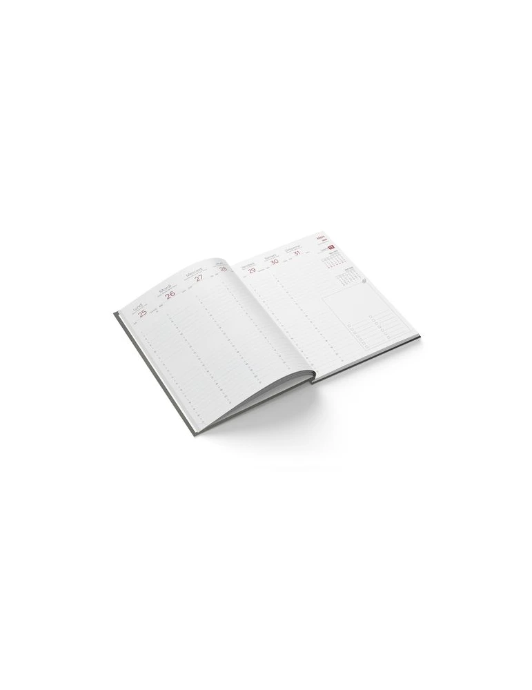 AGENDA EMBOITE PRESTIGE 2026 - MINI 90 x 165 mm - COUVERTURE ANTHRACITE - SANS MARQUAGE