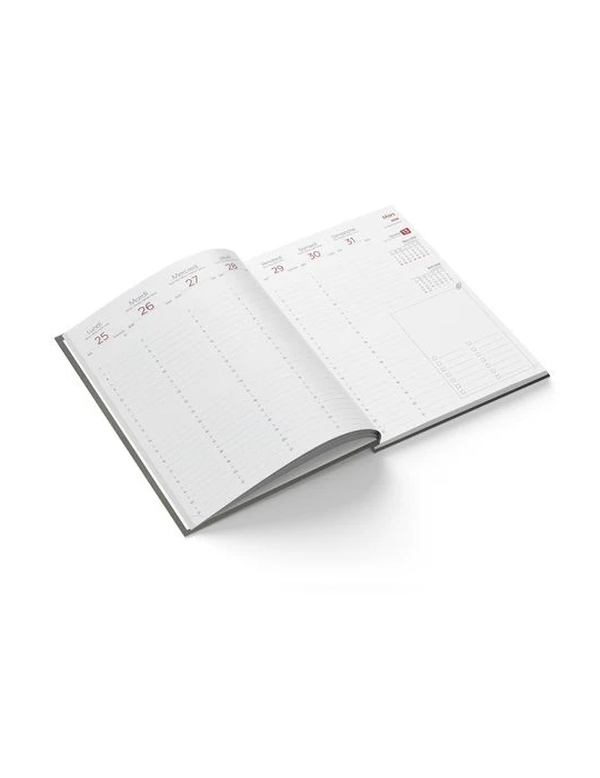 AGENDA EMBOITE PRESTIGE 2026 - MINI 90 x 165 mm - COUVERTURE ANTHRACITE - SANS MARQUAGE