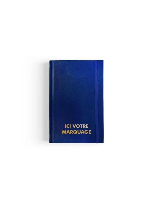 CARNET DE CHANTIER 2026 - 90 x 140 mm - COUVERTURE BLEUE SANS MARQUAGE - 192 PAGES QUADRILLEES - ELASTIQUE DE FERMETURE