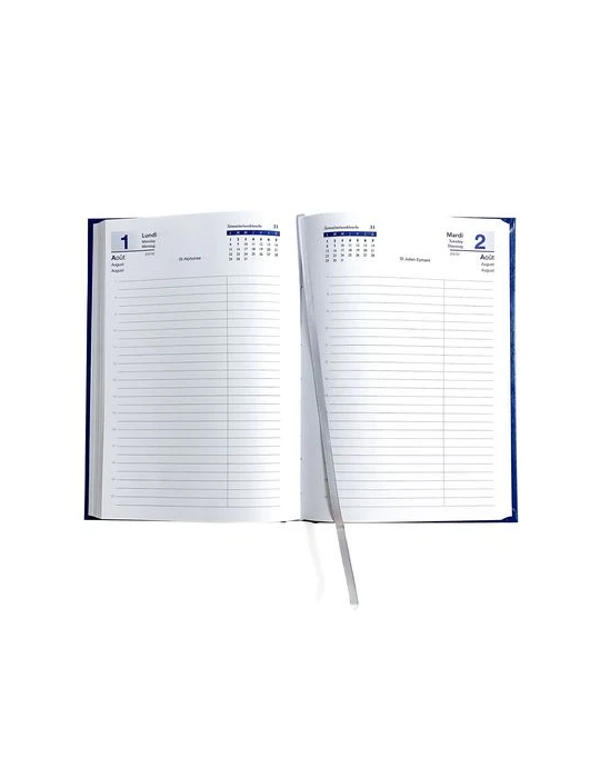 AGENDA CARRE 1 JOUR EMBOITE 2026 - 145 x 215 mm - COUVERTURE BORDEAUX SANS MARQUAGE