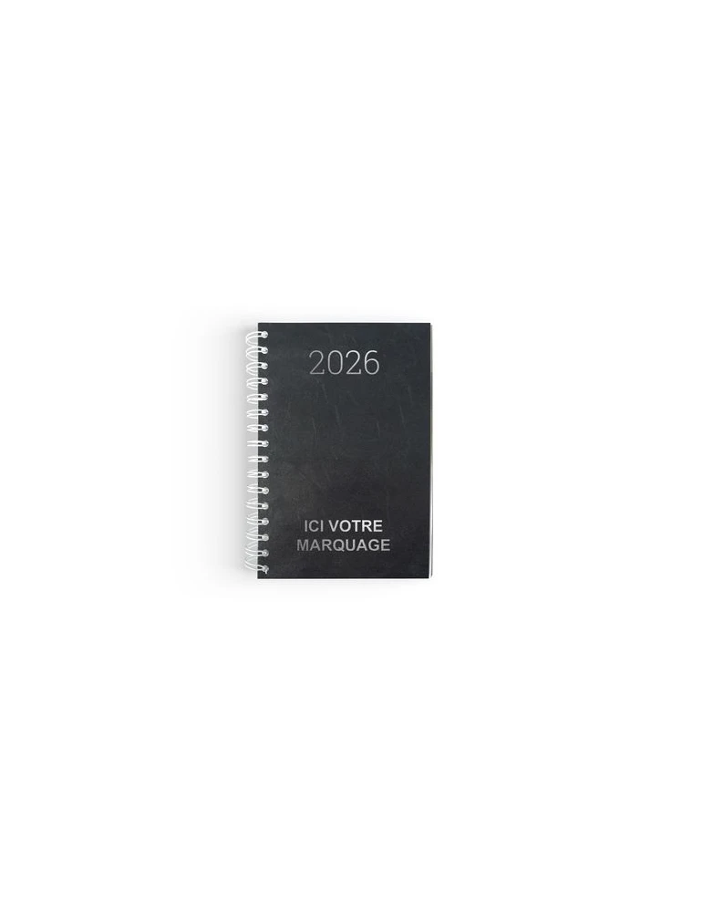 AGENDA CARRE 1 JOUR EMBOITE 2026 - 145 x 215 mm - COUVERTURE BORDEAUX SANS MARQUAGE