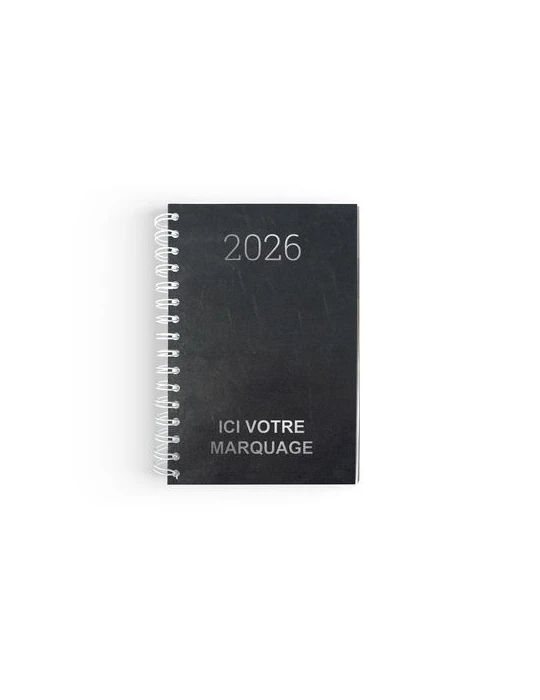 AGENDA CARRE 1 JOUR EMBOITE 2026 - 145 x 215 mm - COUVERTURE BORDEAUX SANS MARQUAGE