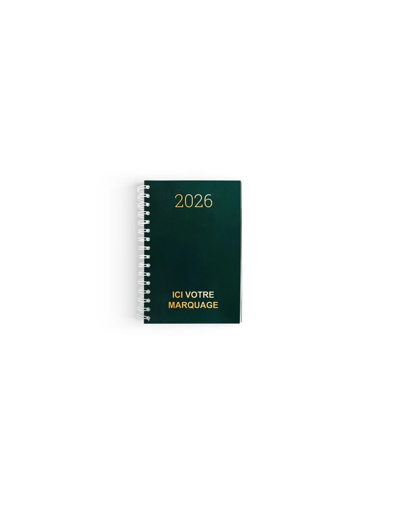 AGENDA CARRE 1 JOUR EMBOITE 2026 - 145 x 215 mm - COUVERTURE BORDEAUX SANS MARQUAGE